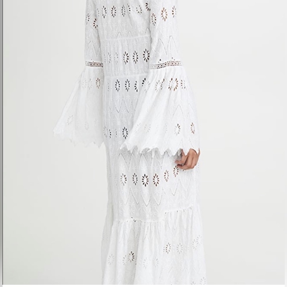 FREE PEOPLE Sweet Water Duster in Powder White Eyelet Long Kimono Jacket - NWT - Picture 5 of 16